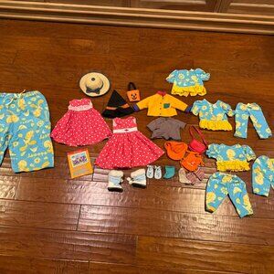 American Girl Doll Lot - Clothing, Bags, Hat, Boots, Purse, Book, Socks